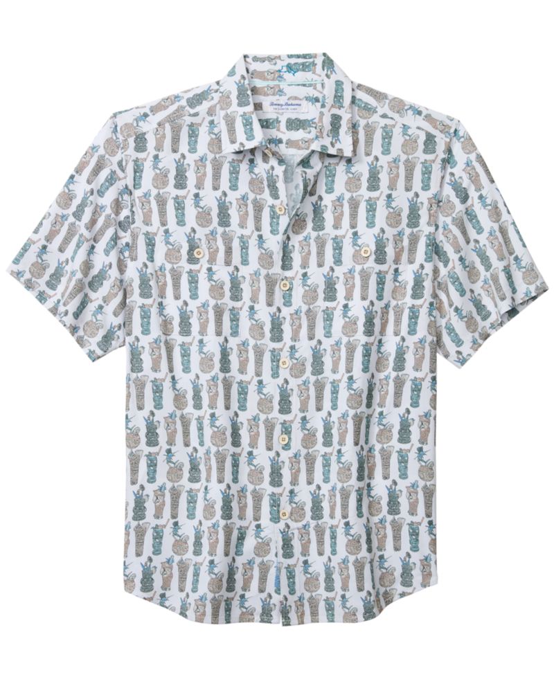 Men's Coastal Ease Tiki Tango Short-Sleeve Printed Shirt