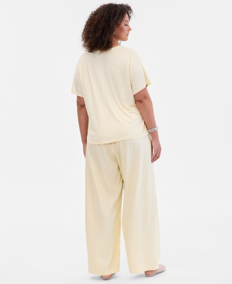 Plus Size Embellished Scoop-Neck T-Shirt