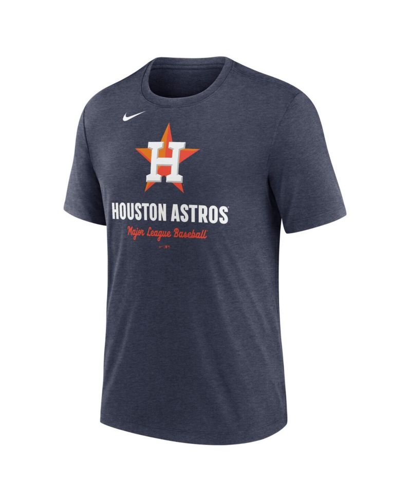 Men's Heather Navy Houston Astros Logo Tri-Blend T-Shirt