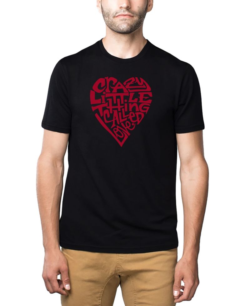 Men's Cotton/Poly Blend Word Art Crazy Little Thing Called Love Heart T-shirt