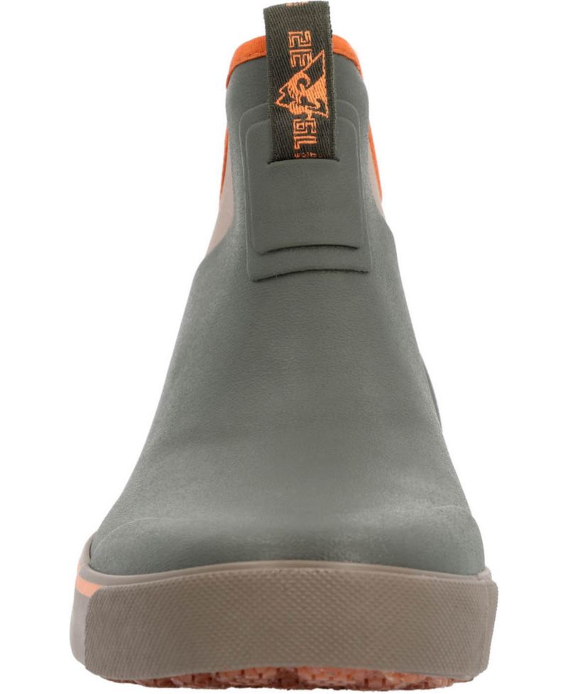 Men's Dry-Strike Waterproof Green and Orange Deck Boot
