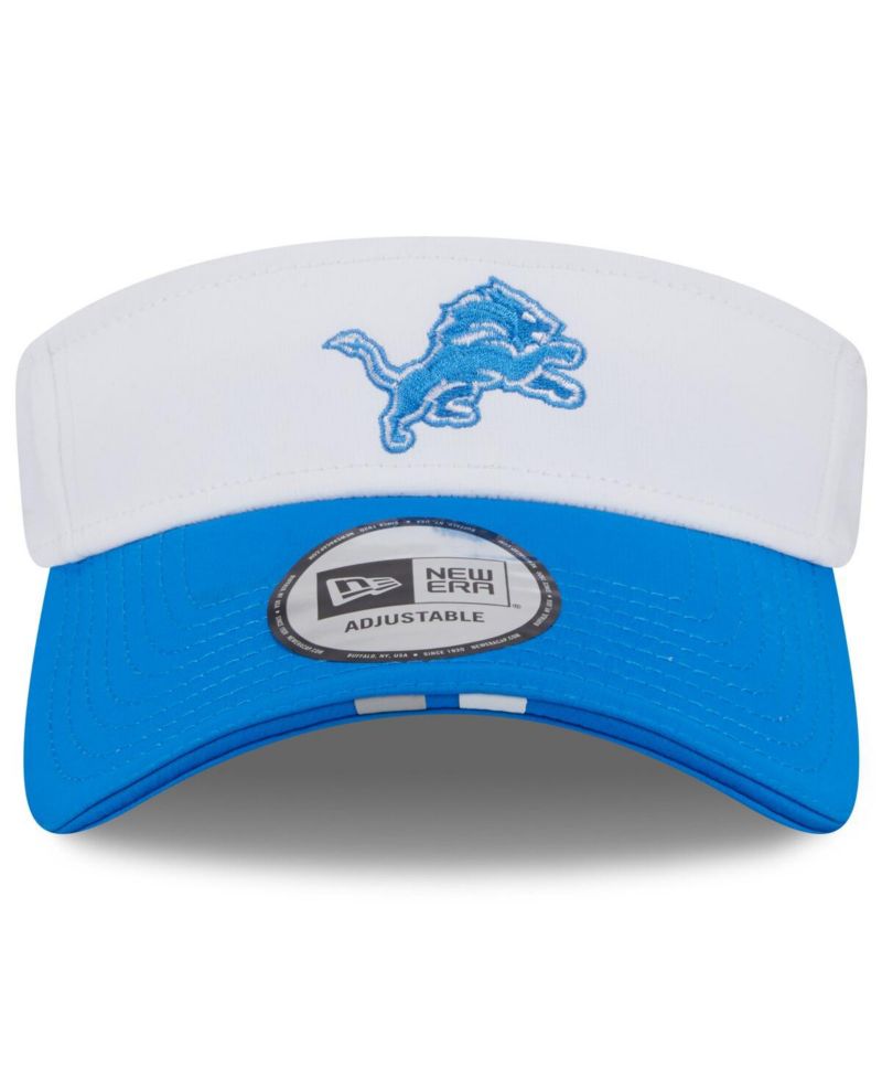 Men's White/Blue Detroit Lions 2025 NFL Training Camp Adjustable Visor Hat