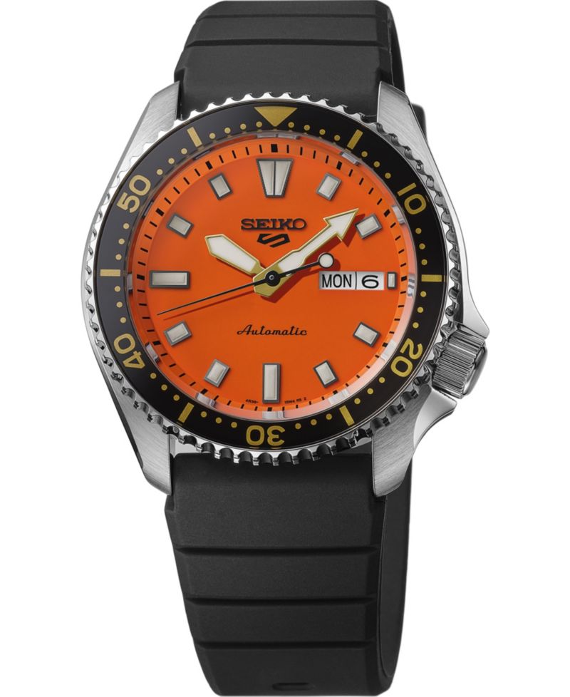 Men's 5 Sports Black Silicone Watch, 42.5mm