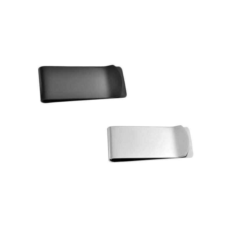 2-Set Wide Strong Money Clip Card Holder Gold Silver Tone Stainless Steel