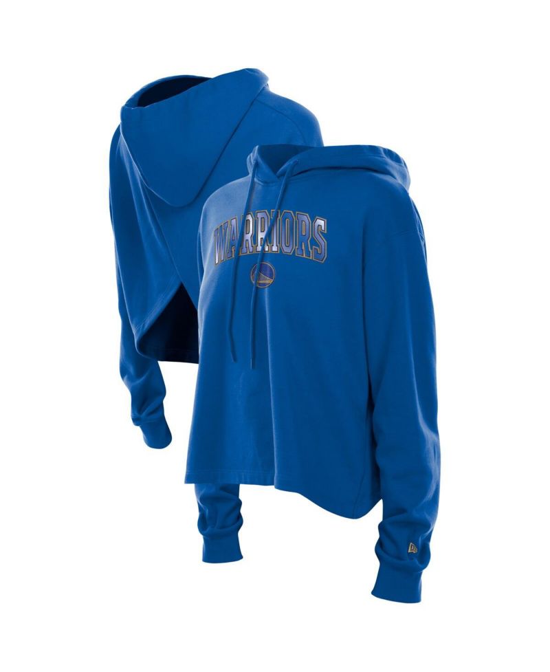 Women's Royal Golden State Warriors Glam Game Open Back Hoodie