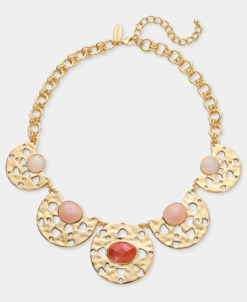 Gold-Tone Pendant Link Necklace