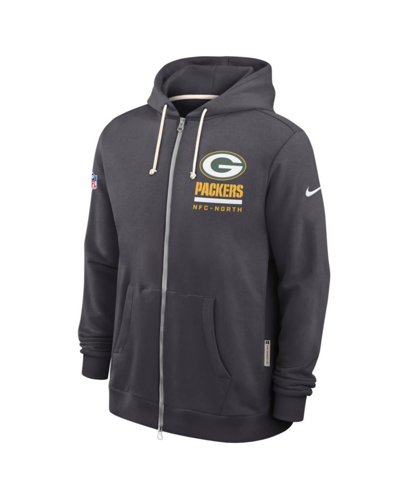 Men's Anthracite Green Bay Packers Sideline Standard Issue Utility Player Dri-FIT Full-Zip Hoodie