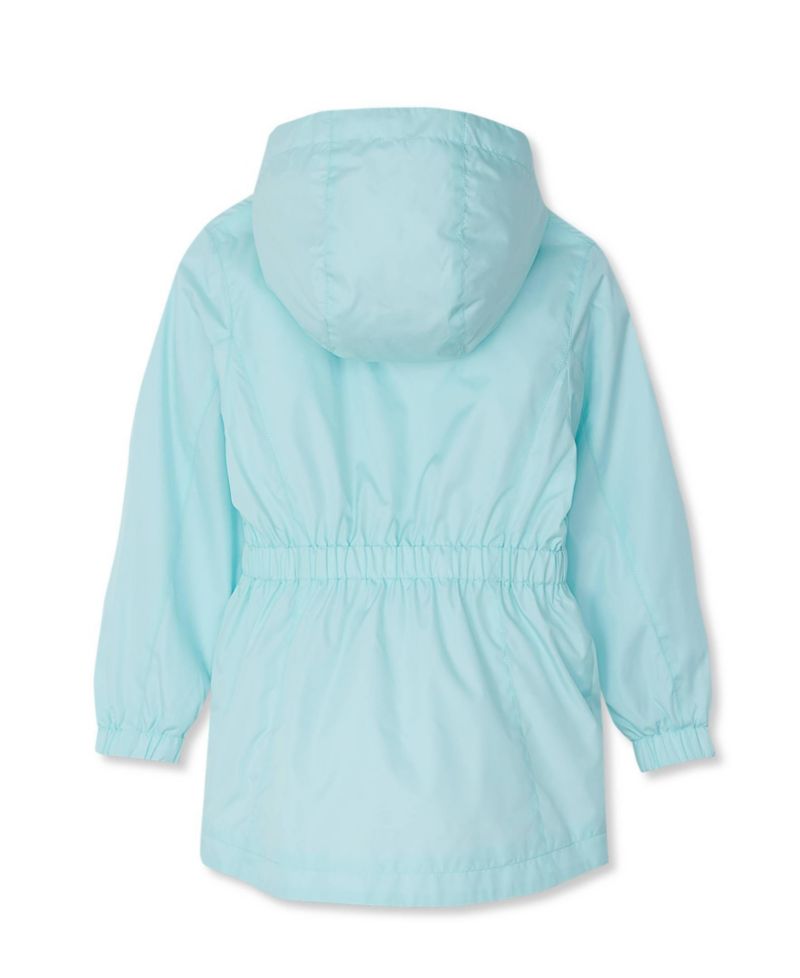Girls Hooded Water Resistant Rain Jacket