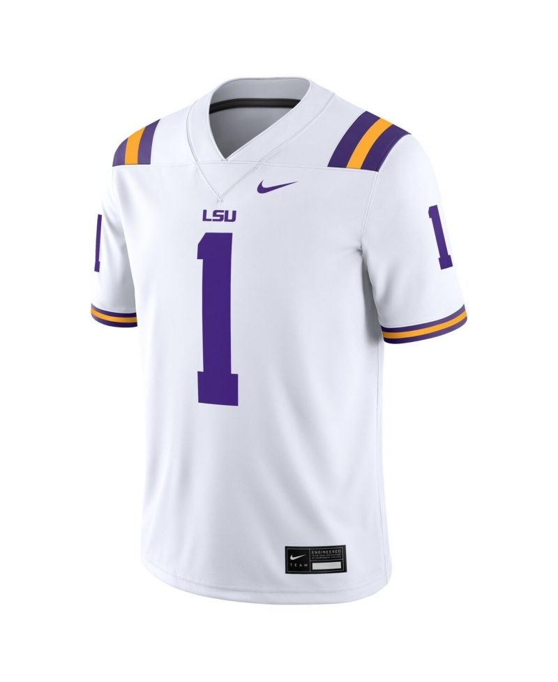 Men's 1 White LSU Tigers Game Jersey