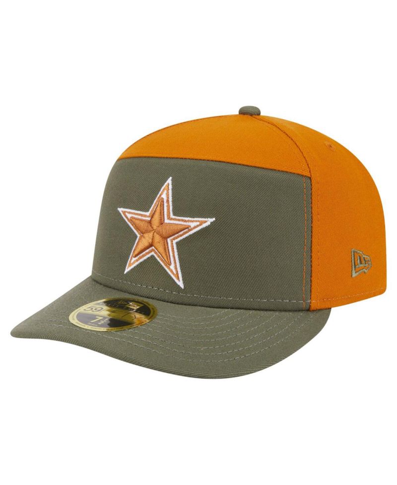 Men's Olive/Brown Dallas Cowboys 2-Tone Color Pack Split Panel 59FIFTY Fitted Hat