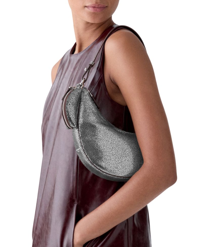 Metallic Dot Printed Small Shoulder Handbag