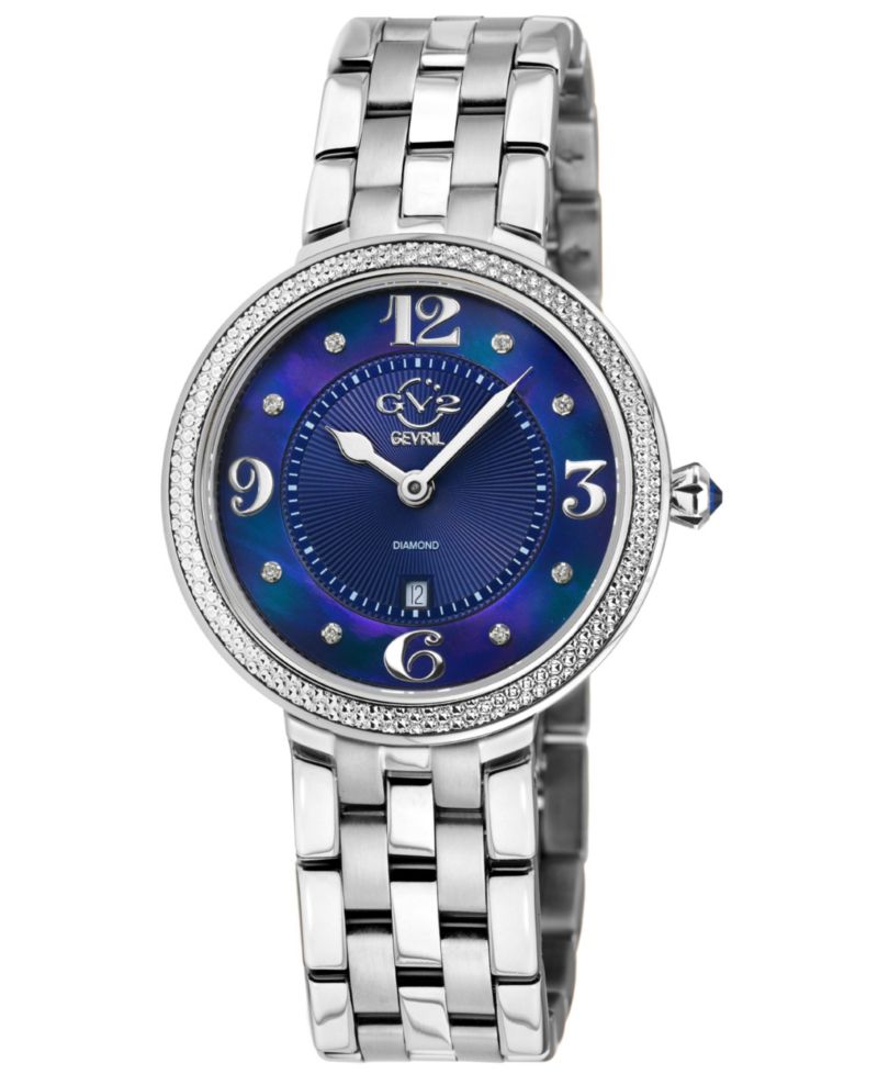 Women's Verona Swiss Quartz Silver Stainless Steel Bracelet Diamond Watch
