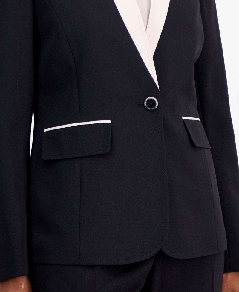 Women's One-Button Inverted-Collar Blazer