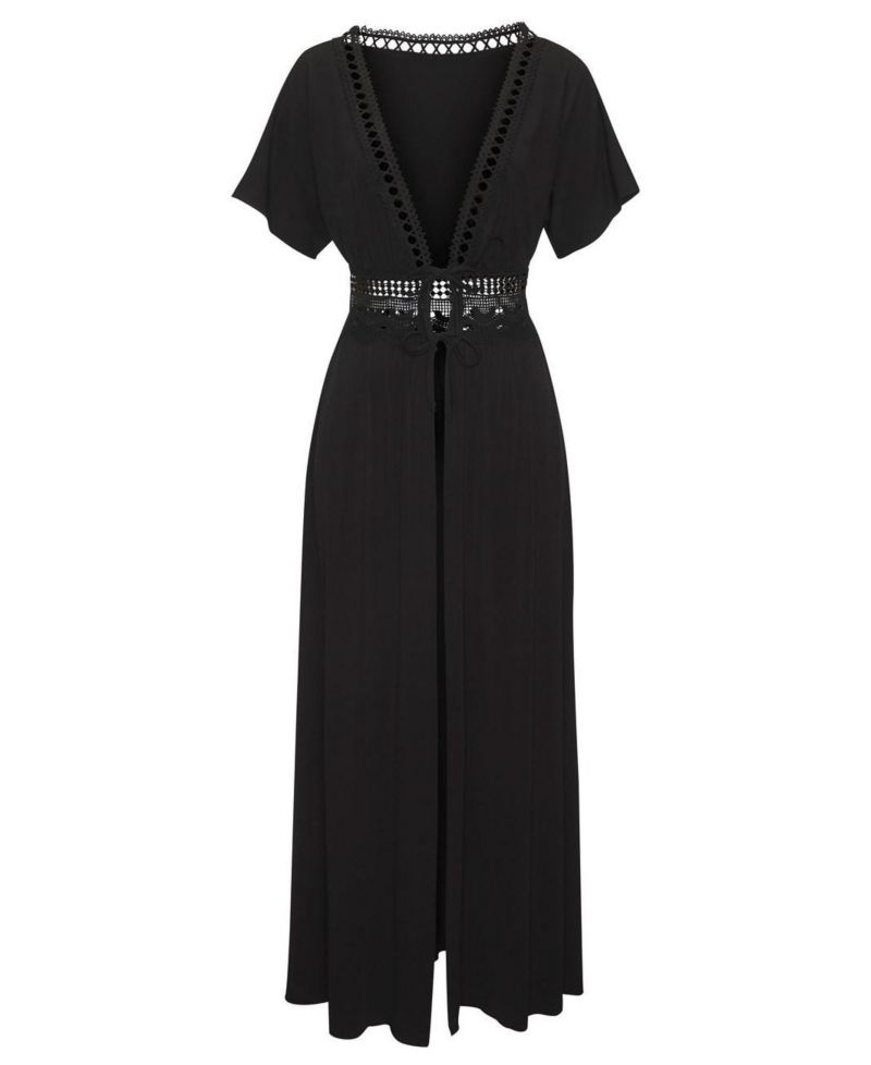 Women's Crochet Trim Lace Everyday Comfort Swim Cover-Up