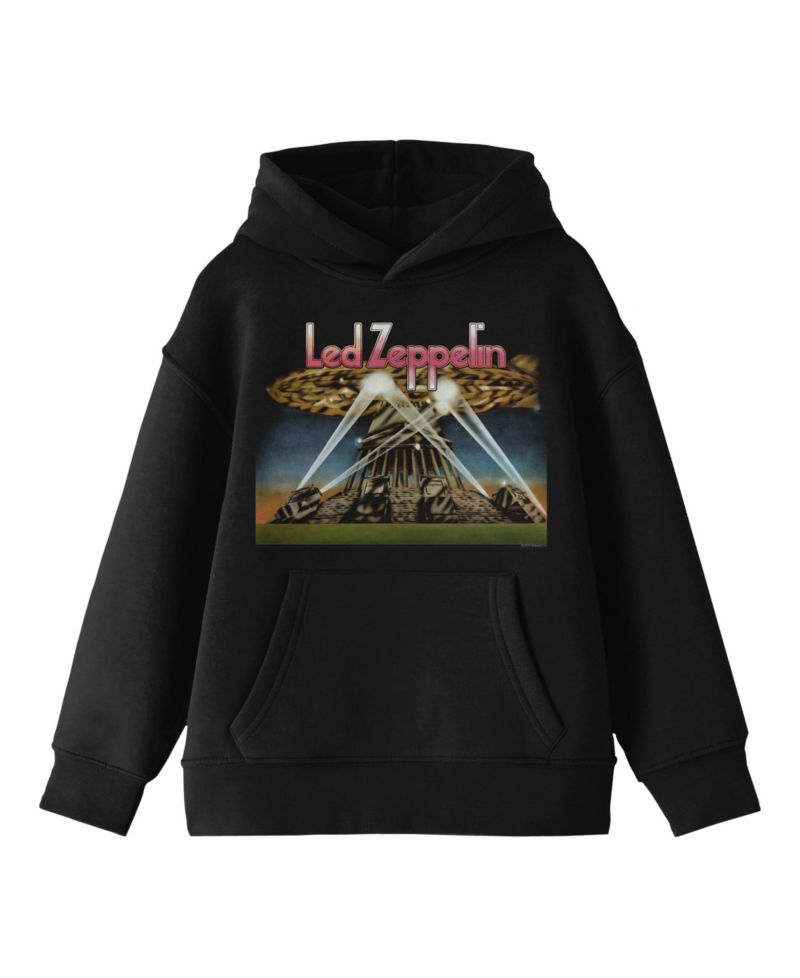 Searchlight Poster Long Sleeve Youth Black Hooded Sweatshirt-XL