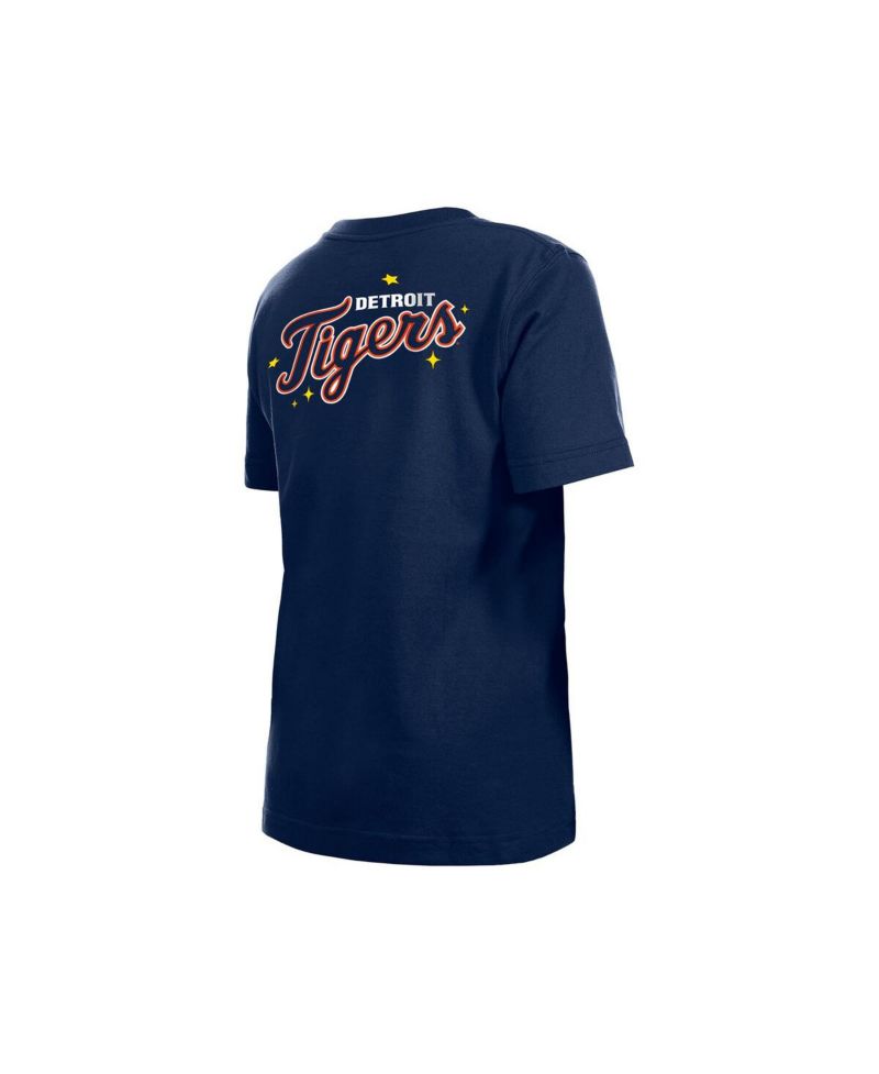 Big Boys and Girls Navy Detroit Tigers Stars Cap T-Shirt