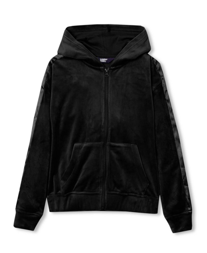 Girls' 4-16 Velour Full-Zip Hoodie