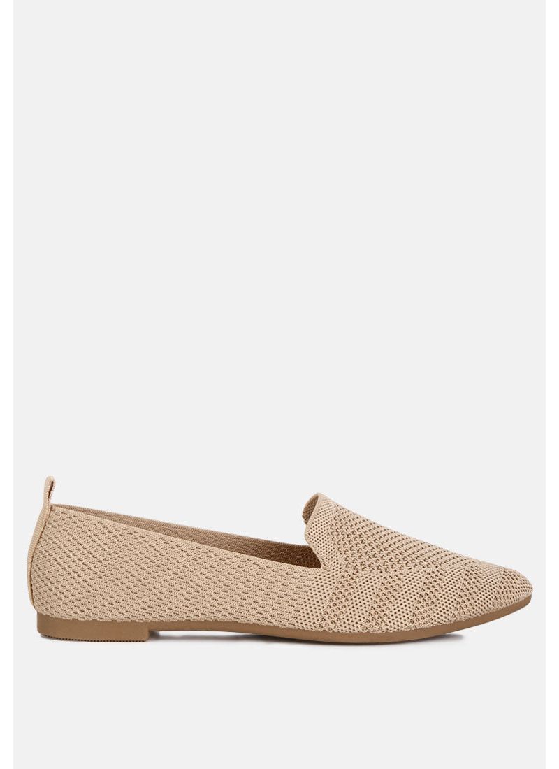 Womens Akili Knit Textile Solid Flats