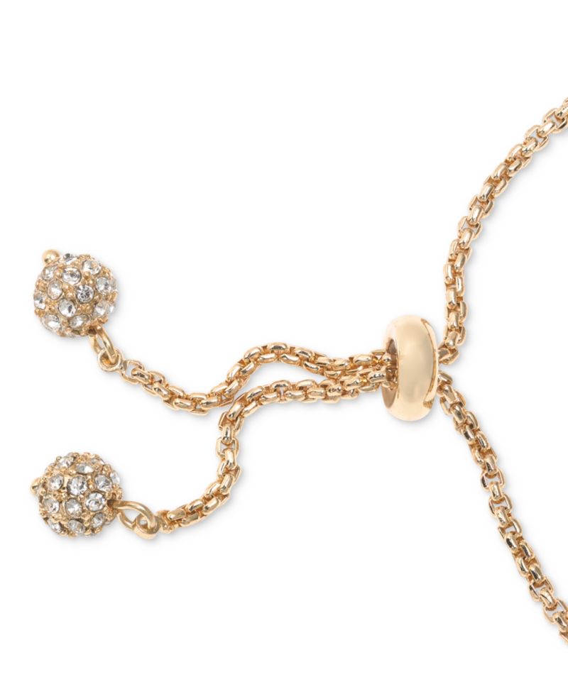 Gold-Tone Multicolor Crystal Slider Bracelet