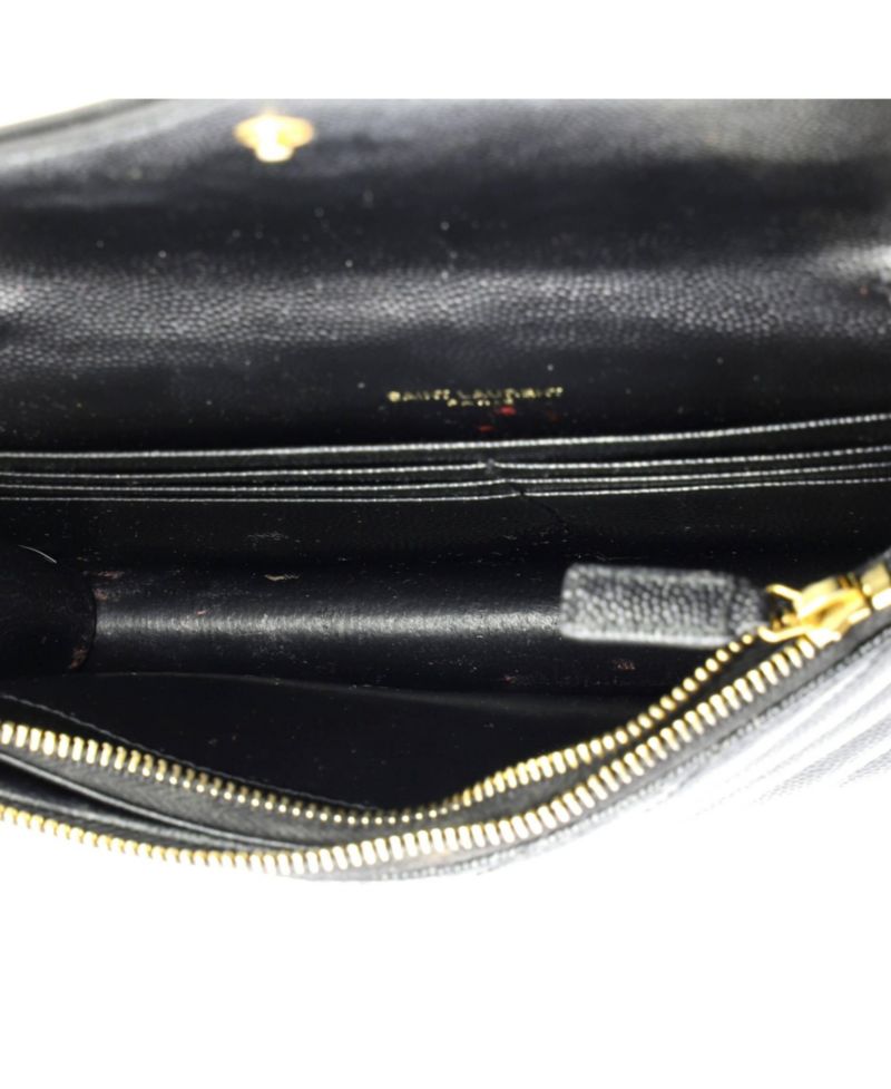 Small Classic Monogram Wallet on Chain Matelasse Chevron Leather
