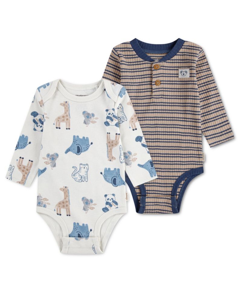 Baby Boys' Babywear Long-Sleeve Bodysuits, 2-Pack