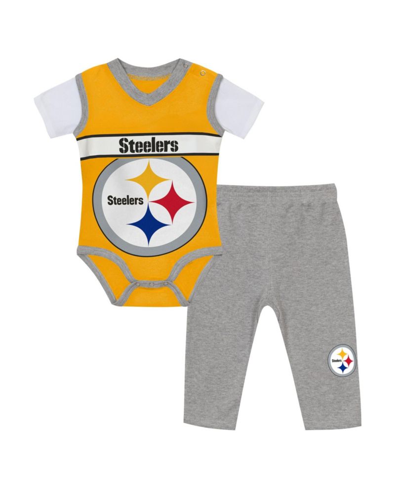 Baby Boys' and Girls' Pittsburgh Steelers Jersey Screen-Printed Bodysuit and Pants Set