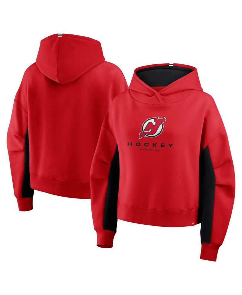 Women's Red New Jersey Devils Back Check Boxy Hoodie
