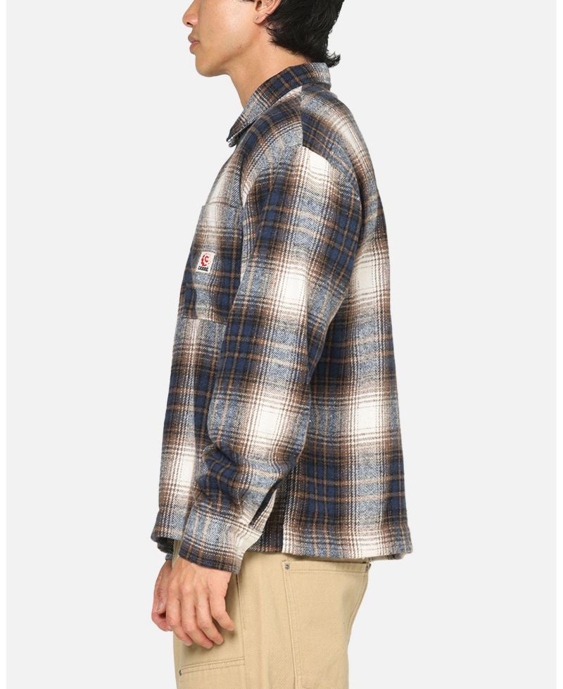 Men's Ombre Zip Up Long Sleeve Shirt