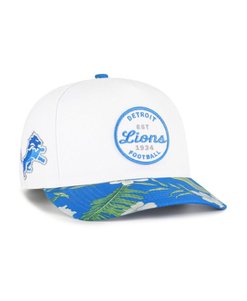 Men's White/Blue Detroit Lions Beach Side Hitch Adjustable Hat