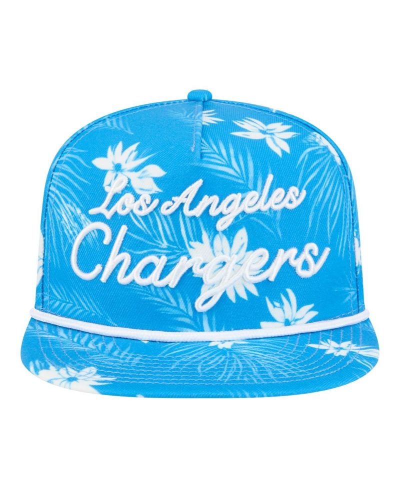 Men's Powder Blue Los Angeles Chargers Palm Print A-Frame 9FIFTY Snapback Hat