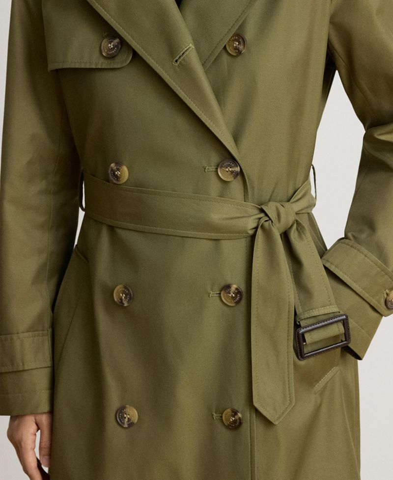 Petite Belted Water-Resistant Trench Coat