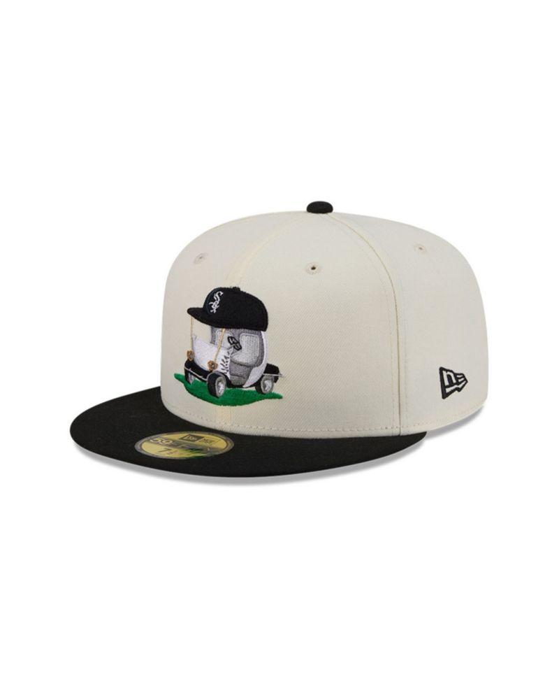 Men's Cream/Black Chicago White Sox Bullpen Cart 59FIFTY Fitted Hat