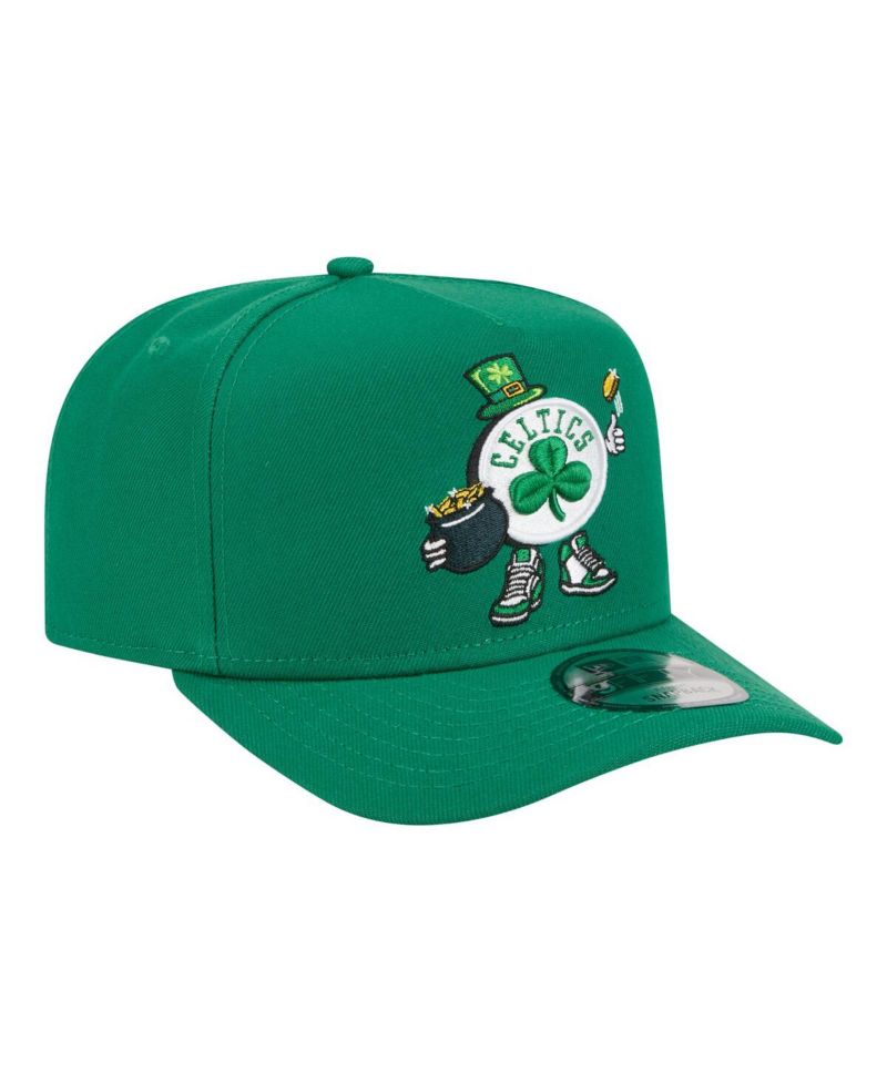 Men's Kelly Green Boston Celtics Injection Cartoon Logo A-Frame 9FIFTY Adjustable Hat