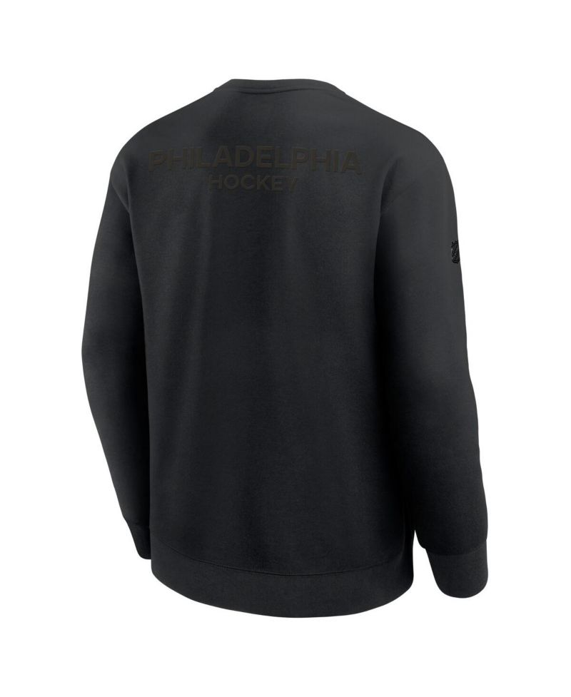 Men's Black Philadelphia Flyers Authentic Pro Road Tri-Blend Sweatshirt
