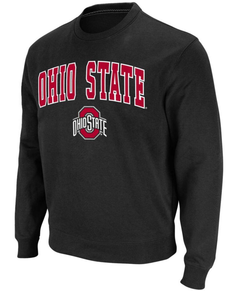 Men's Ohio State Buckeyes Team Arch Logo Tackle Twill Pullover Sweatshirt
