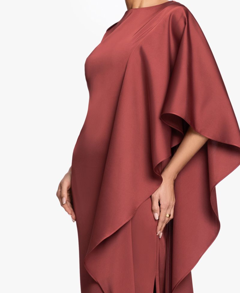 Women's Draped-Sleeve Boat Neck Gown