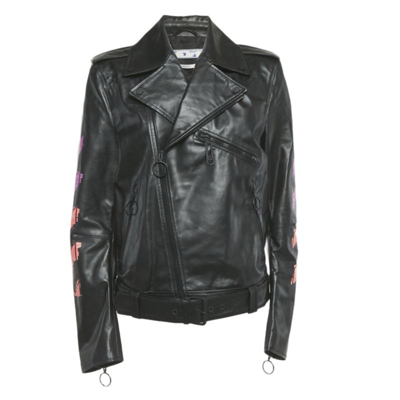 Women's Black Arrow Painted Leather Jacket