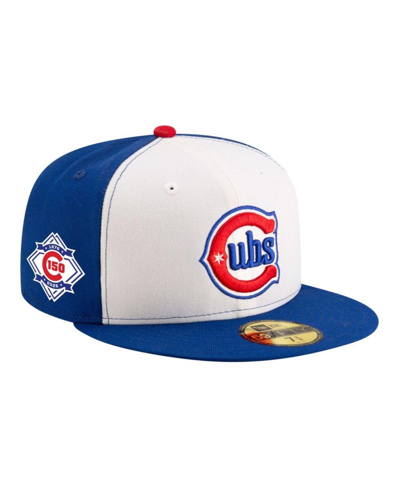 Men's White/Royal Chicago Cubs 150th Anniversary 59FIFTY Fitted Hat