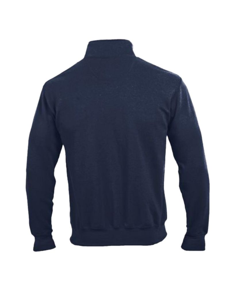 Men's Navy West Virginia Mountaineers Powerblend Quarter-Zip Pullover Sweatshirt