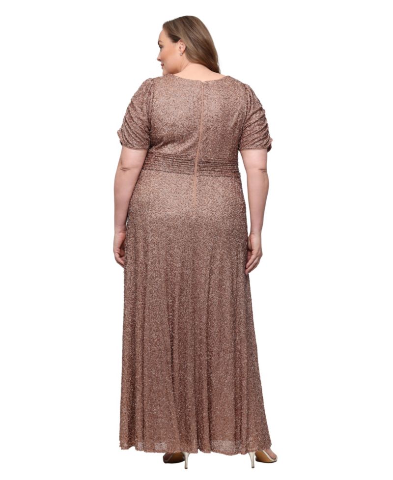 Petite Mother of the Bride Sequin V-Neck Dress