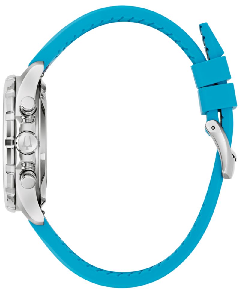 Men's Marine Star E1 Team Miami Chronograph Blue Leather and Silicone Strap Watch 43mm