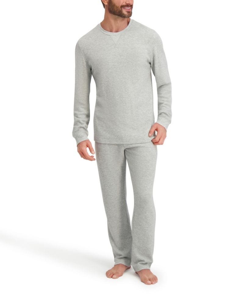 Men's Waffle Crew Neck Sleep Set