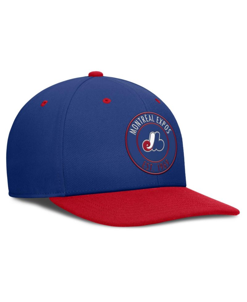 Men's Blue/Red Montreal Expos Cooperstown Collection Pro Dri-FIT snapback Hat