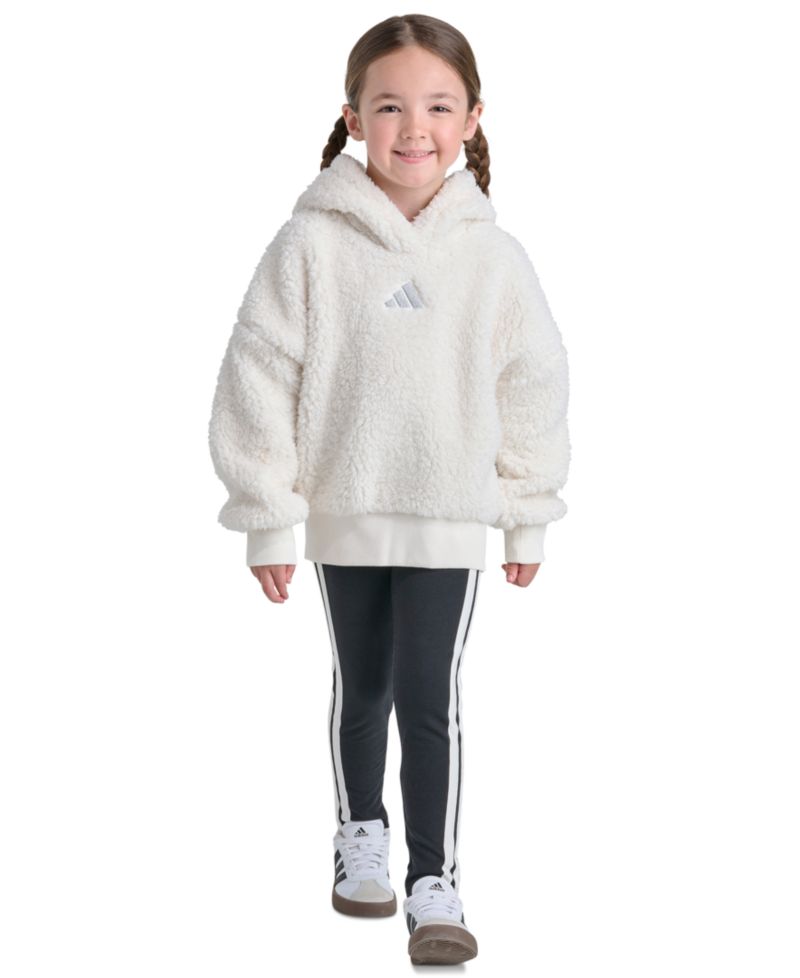Girls' 2T-6X Long-Sleeve Sherpa Hoodie and Leggings, 2-Piece Set