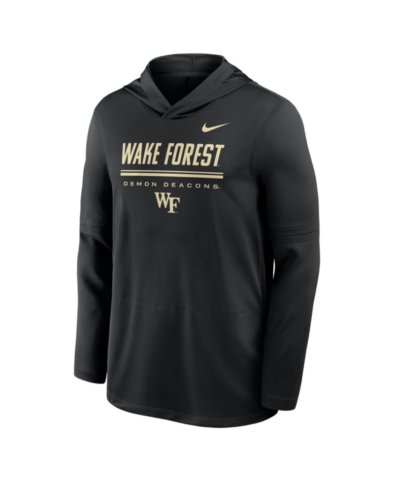 Men's Black Wake Forest Demon Deacons 2026 Sideline Dri-FIT Lightweight Hooded Top