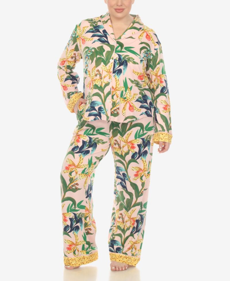Plus Size 2-Piece Wildflower Print Pajama Set