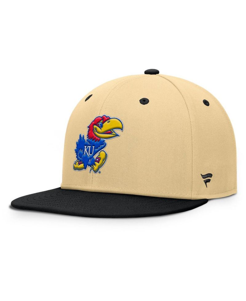 Men's Khaki/Black Kansas Jayhawks Balance Fitted Hat