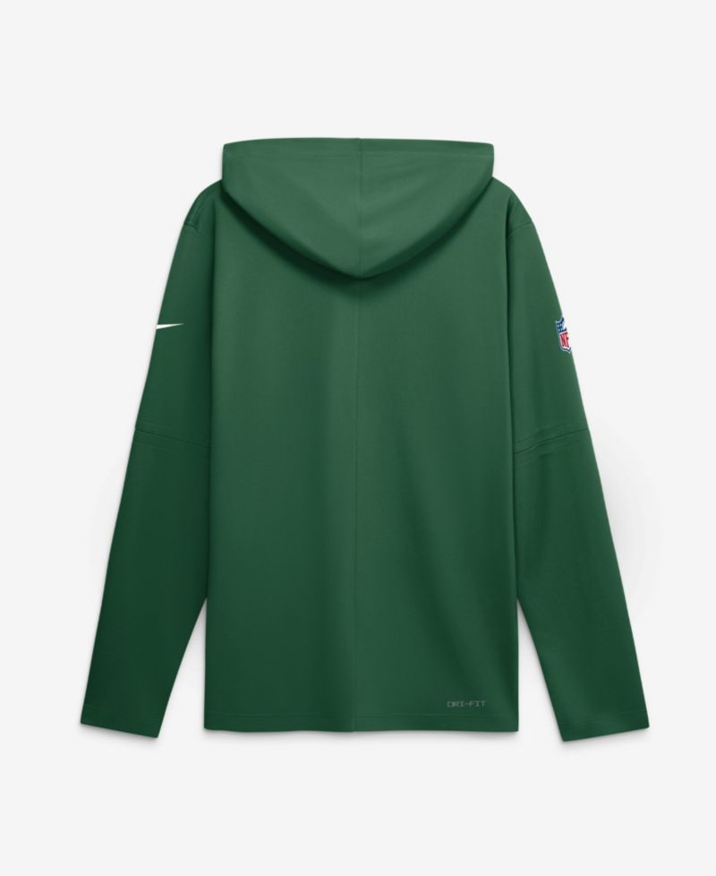 Men's Green New York Jets Sideline Game On Lightweight Long Sleeve Hooded Dri-FIT Sweatshirts