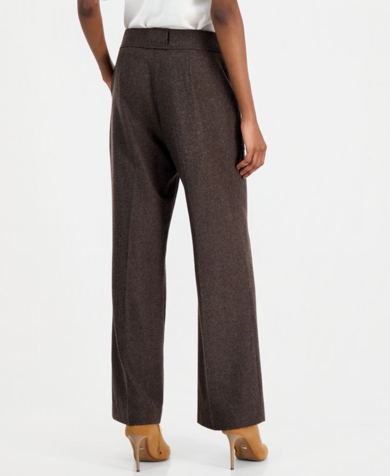 Women's Natalie Wide-Leg High-Waisted Pleated Wool-Blend Pants
