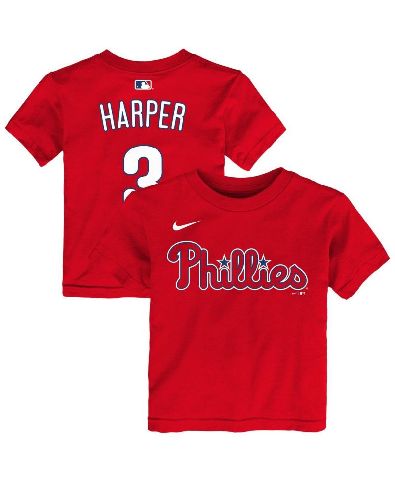 Baby Boys and Girls Bryce Harper Red Philadelphia Phillies Name & Number T-Shirt